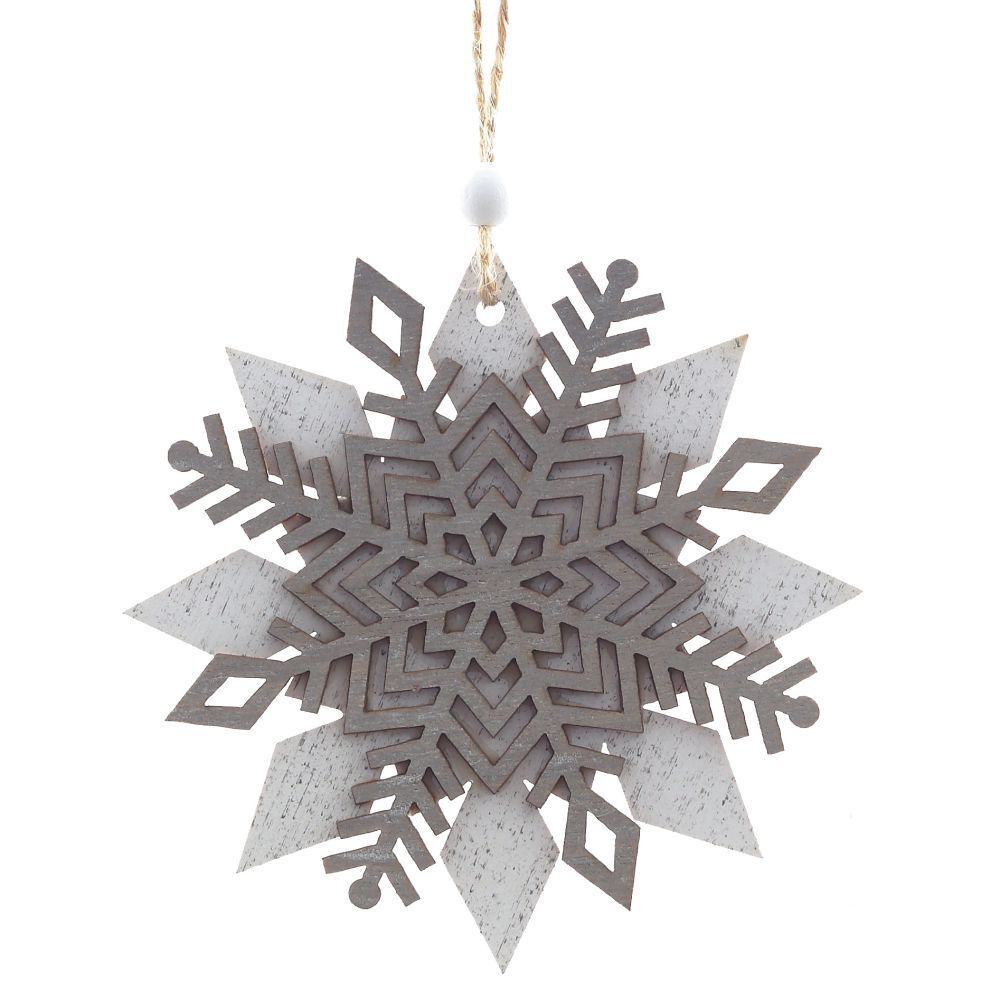 GAEM Украшение новогоднее "Снежинка", L10 W10 H22 см, 3в.