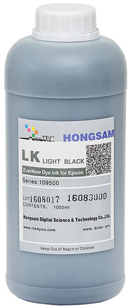 Чернила DCTec — HONGSAM водорастворимые для Epson серия: 109500 - Light Black (Серый) 1000 мл.