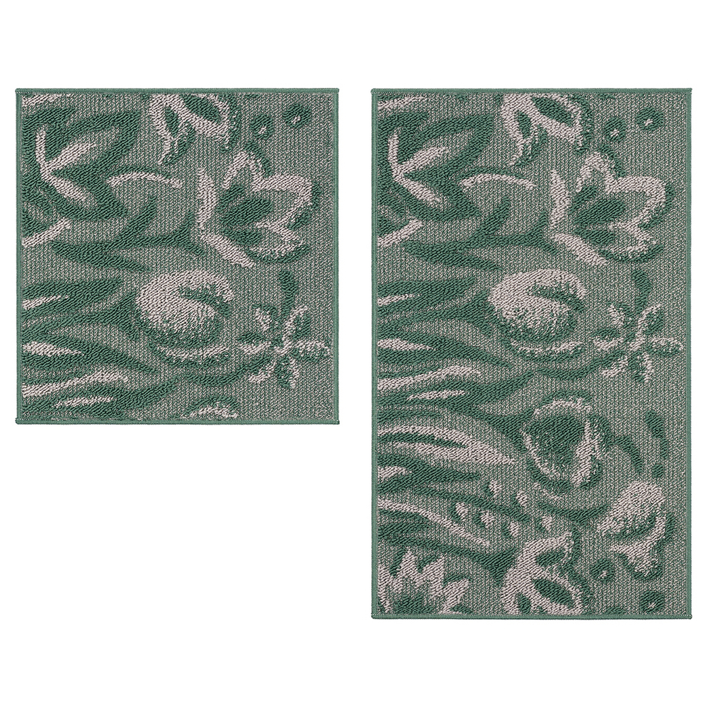 Набор ковриков д/ванной Shahintex LOOP ITALIANO  50*80+50*50 "цветы" зеленый