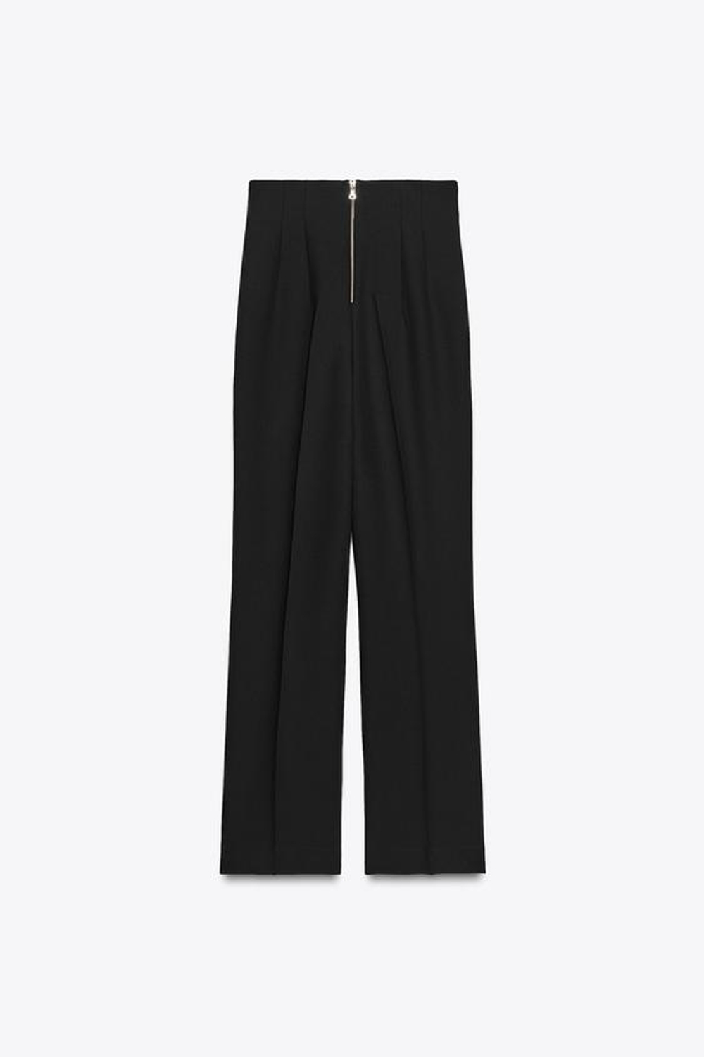 ZARA БРЮКИ С ВЫСОКОЙ ПОСАДКОЙ И ЗАСТЕЖКОЙ-МОЛНИЕЙ — ZW COLLECTION, ЧЕРНЫЙ