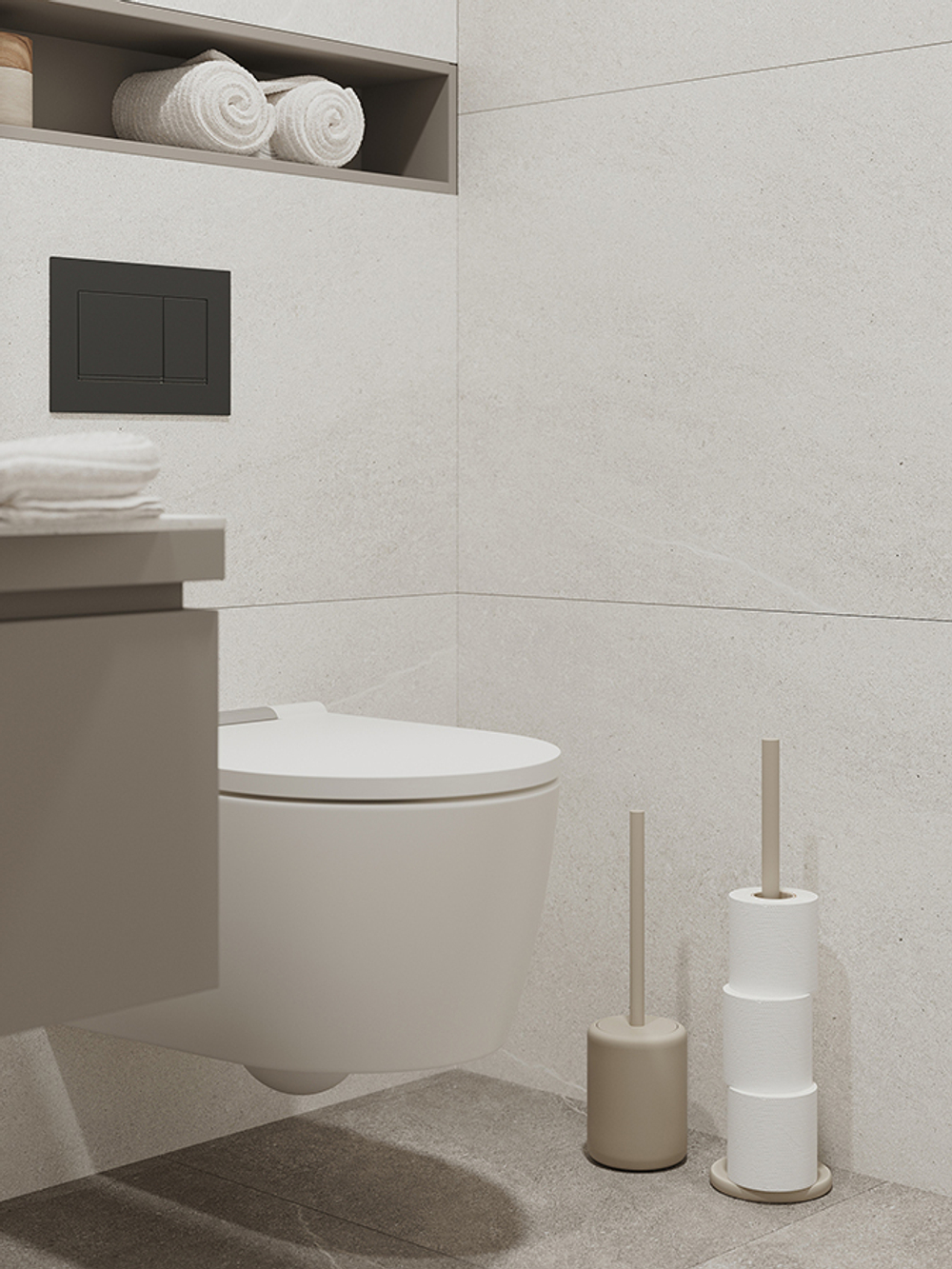 Держатель для туалетной бумаги slim, светло-серый