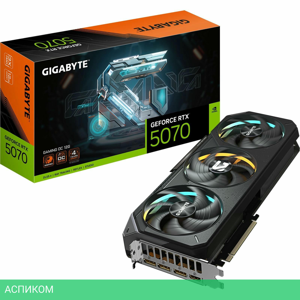 Видеокарта GigaByte GeForce RTX 5070 Gaming OC 12G GDDR7 (GV-N5070GAMING OC-12GD)