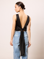 Топ блуза вечерний атласный с открытой спиной