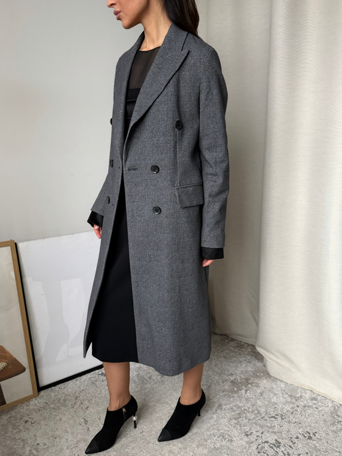 Пальто хлопковое в клетку Circolo, XS