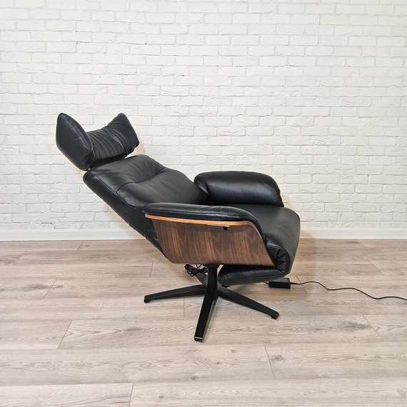 Кресло с электро-реклайнером STG-4432, черная кожа