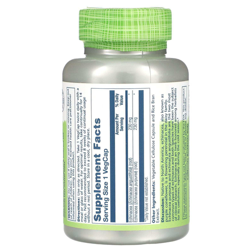 Solaray, True Herbs, эхинацея, 180 капсул на растительной основе