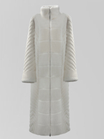 Шуба Barilafeni 88080 на молнии с прорезными карманами и поясом