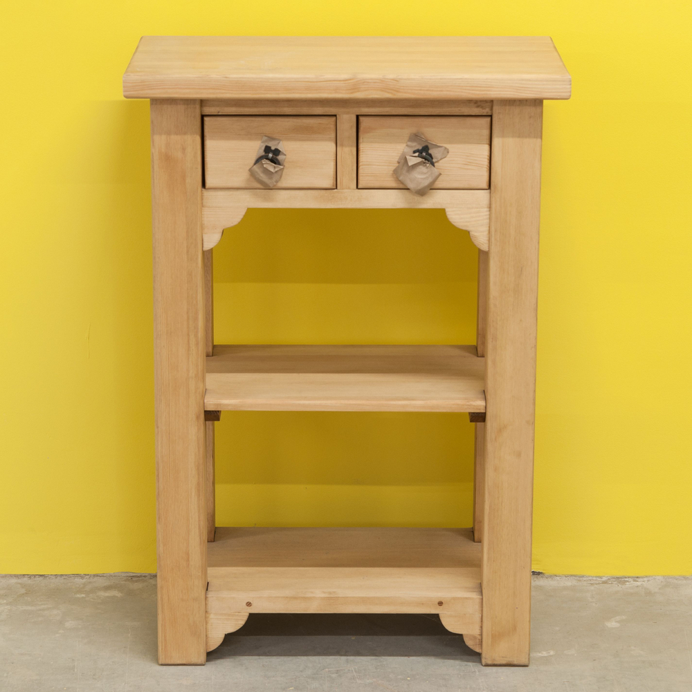 Туалетный столик консоль Прованс 2 ящика 2 полки из массива сосны