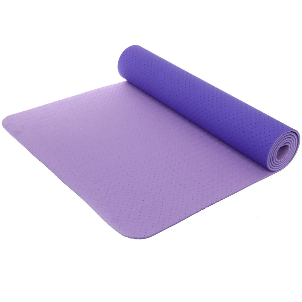 Коврик для йоги 6 мм 183х61 см «Sports time» перфорированный (ТРЕ), сиреневый/фиолетовый
