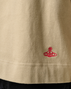 VIVIENNE WESTWOOD RED LABEL ЛОНГСЛИВ БЕЖЕВЫЙ С ВЫШИВКОЙ С ОБЪЕМНЫМИ РУКАВАМИ