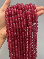Нить бусин из тонированного кварца 7-8мм (галтовка)