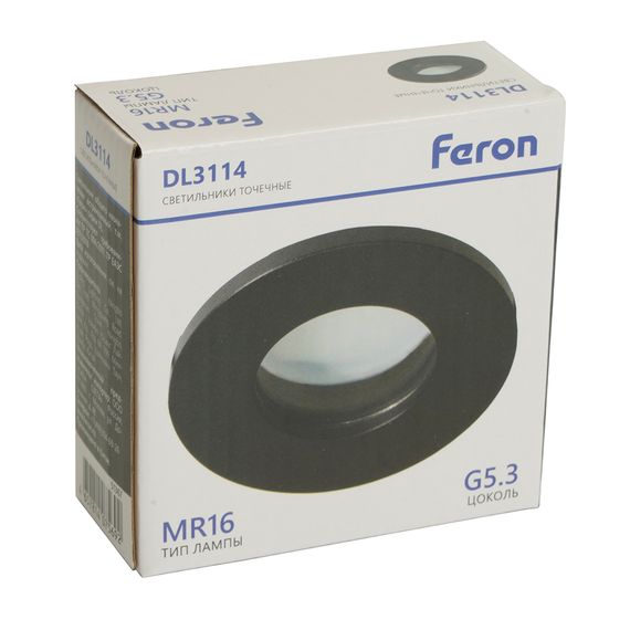 Светильник встраиваемый Feron DL3114 потолочный MR16 G5.3 черный 51367