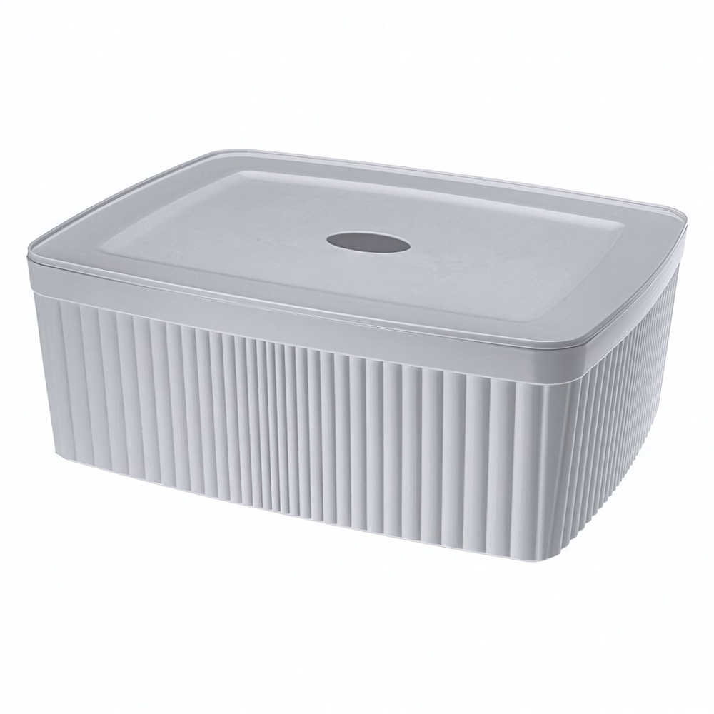 Лоток с крышкой "velvet", 295х225х110 мм, 6,55л (светло-серый флэк)