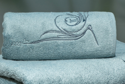 Полотенце 70х140 Garda Decor Лирика голубое