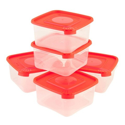 Набор контейнеров ПМ 5пр (0,46л) прям Каскад Квадро с61005 (18)