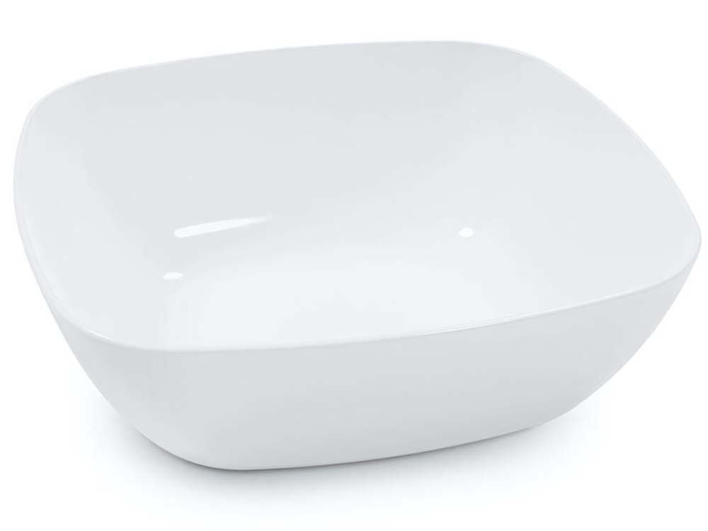 Тарелка пластиковая белая Квадро глубокая