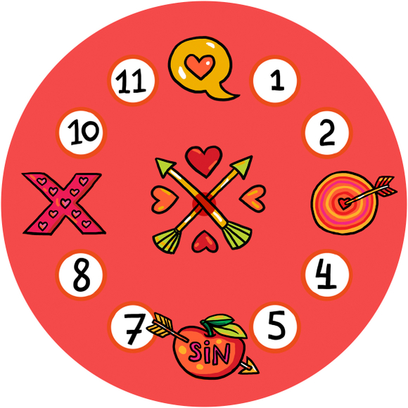 Часы на магните "Стрела амура"