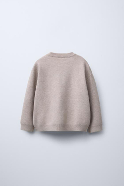 ZARA СВИТЕР С КАРМАНОМ, СВЕТЛО-БЕЖЕВЫЙ