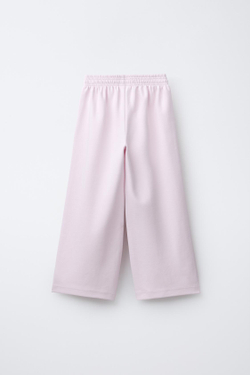 ZARA БРЮКИ WIDE LEG ИЗ ТКАНИ ИНТЕРЛОК, РОЗОВЫЙ