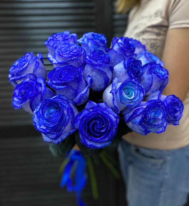 Букет из 19 синих роз #16891