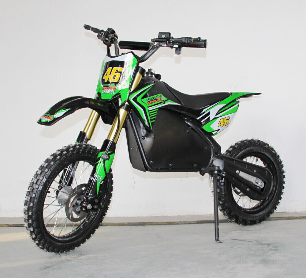 Детский электромотоцикл GreenCamel Питбайк DB500, 48V 1500W R14/R12