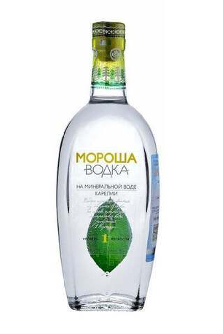 40%. 5. мороша на минеральной воде карелии. водка мороша 0,5л. 5.