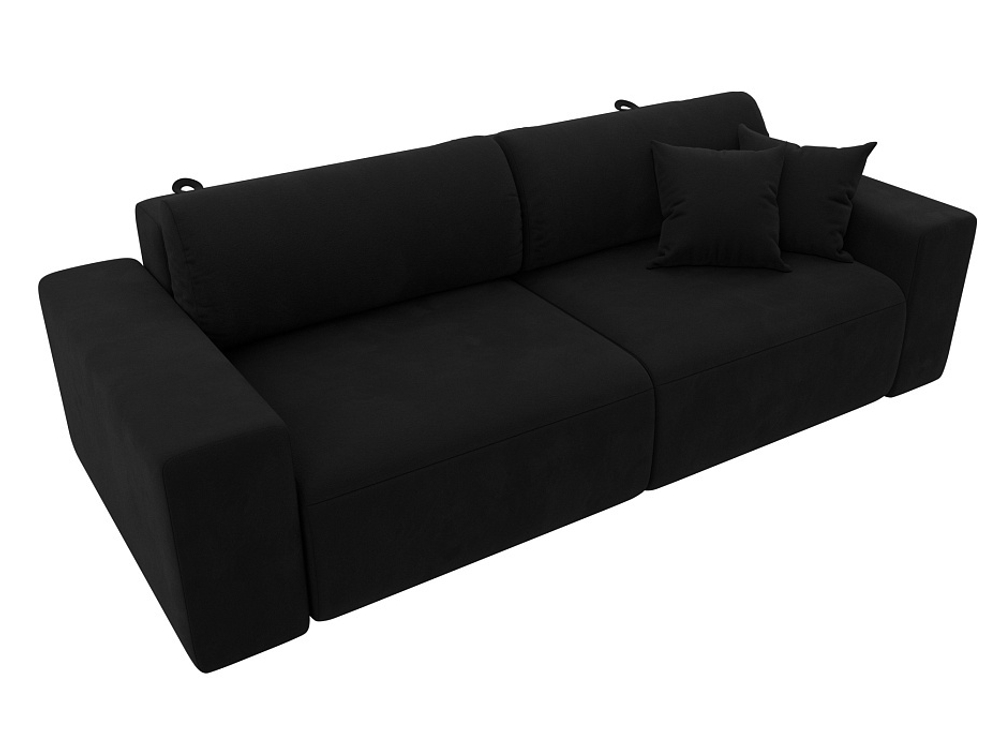 Диван прямой Лига-036 НПБ Классик МИКРОВЕЛЬВЕТ Черный