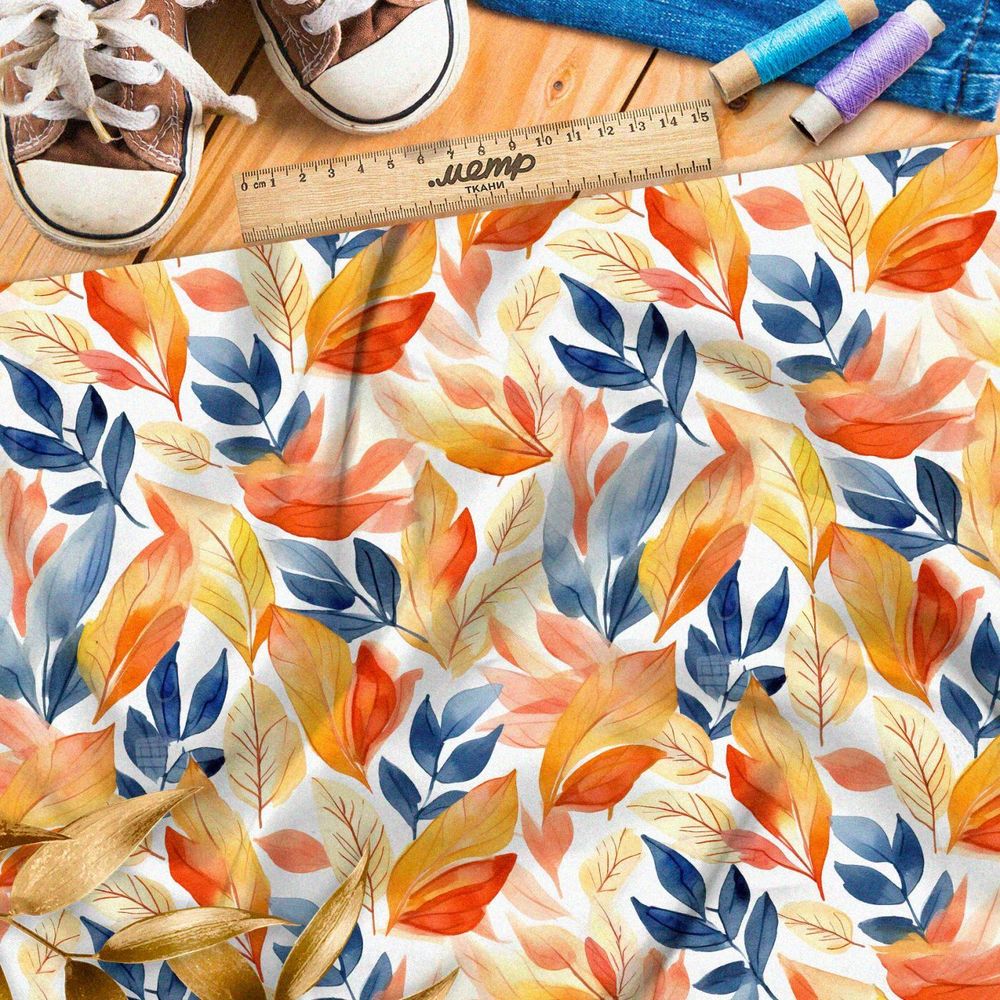 Ткань премиум флис осенние мотивы