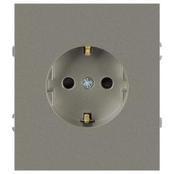 Розетка ЭРА Arktik 16-2102-07 с заземлением 2P+E Schuko со шторками 16А-250В титан | Эра Arktik
