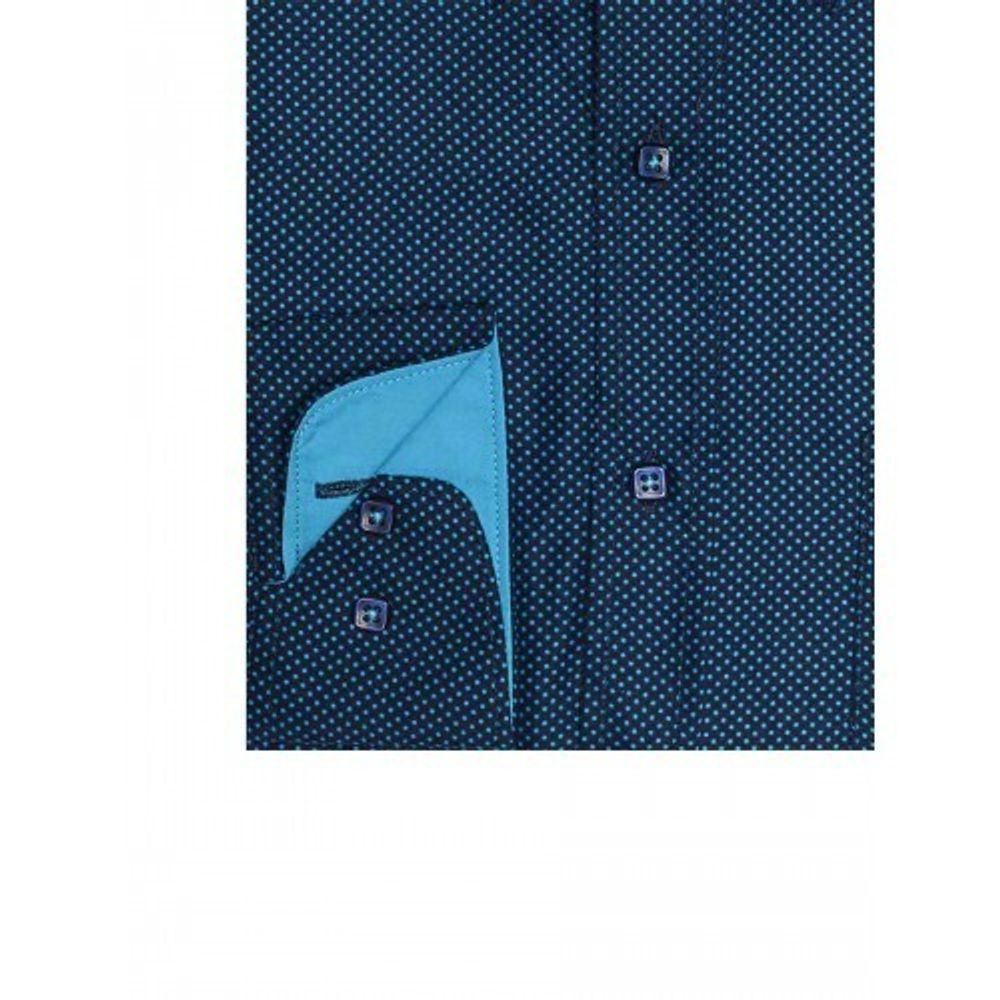 Синяя рубашка в неоновый горошек IMPERATOR