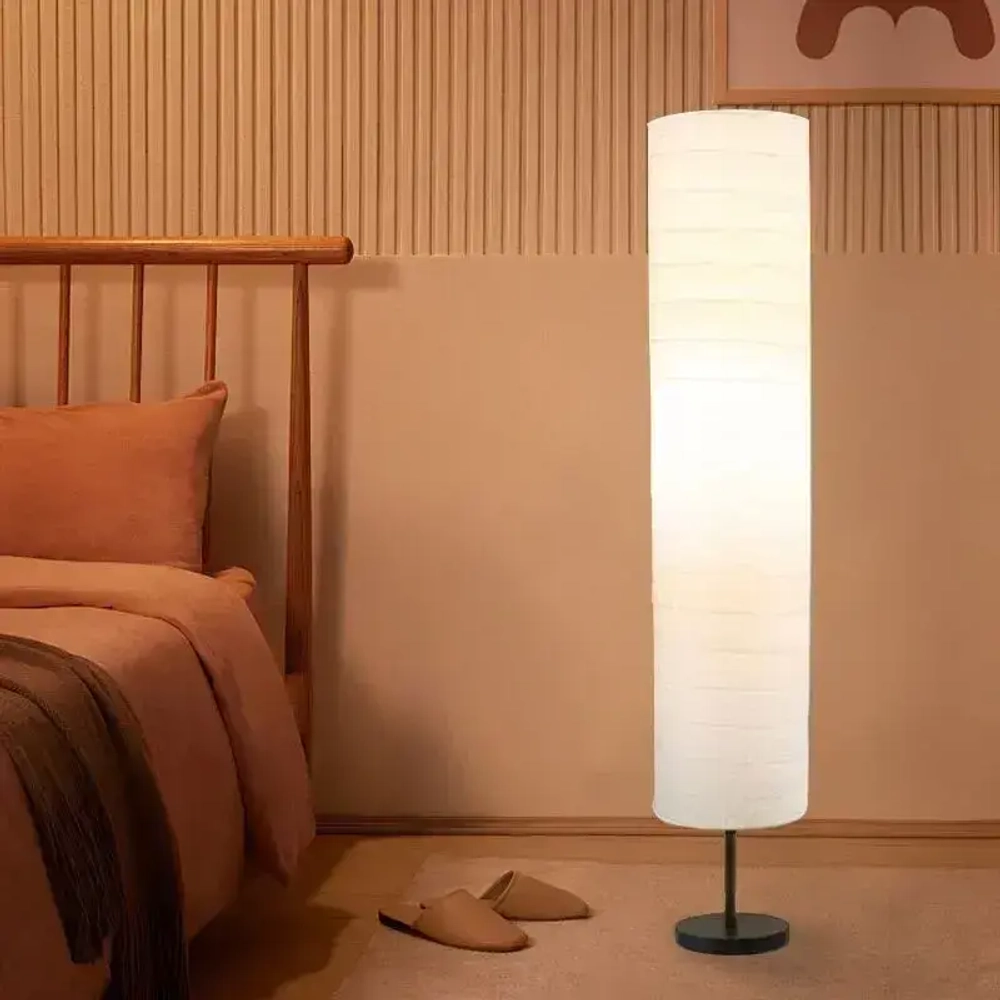 Абажур из рисовой бумаги для торшера, 1 штука, белый, 100x22 см.Абажур из рисовой бумаги для напольного торшера