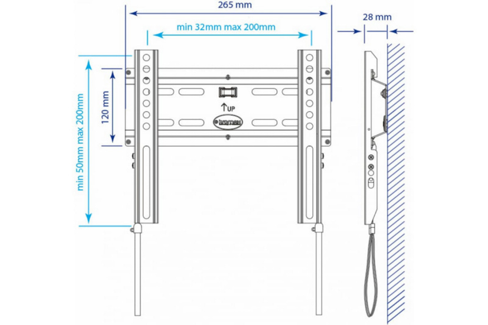 Кронштейн ЖК KROMAX Flat-5 15-47" 35 кг. черный (47573)