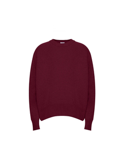 Джемпер из смесового кашемира с круглым вырезом бордо
