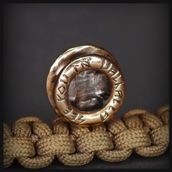 Бусина - вставка для браслета из паракорда "Тор" , бронза