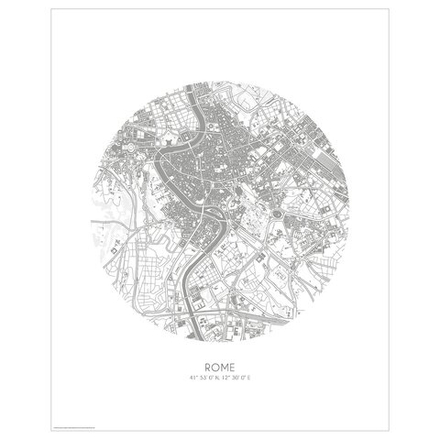 IKEA BILD  (ИКЕА БИЛД)  -  Плакат, план города, Рим, 40x50 см