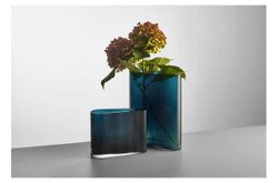 Ваза Nude Glass Туман 29см бирюзовая