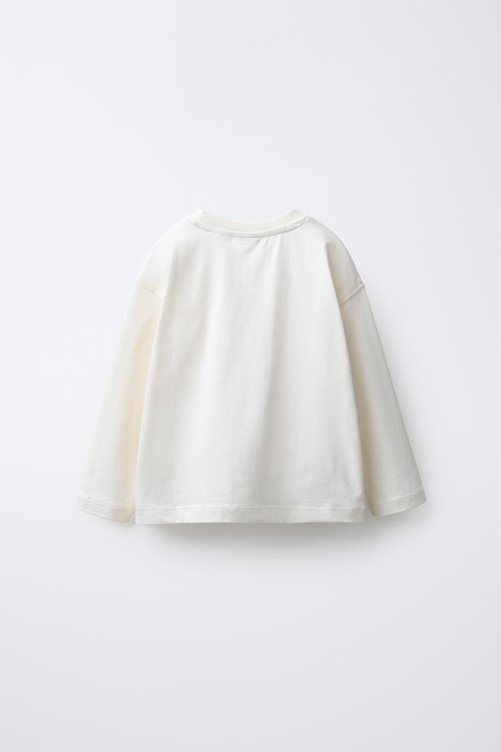 ZARA ЛОНГСЛИВ С ВЫШИВКОЙ, ЭКРЮ