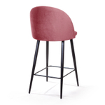 Стул полубарный Thomas, бархат пудровый 15