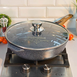 Сковорода 30см Premium blue со съемной ручкой и стеклянной крышкой