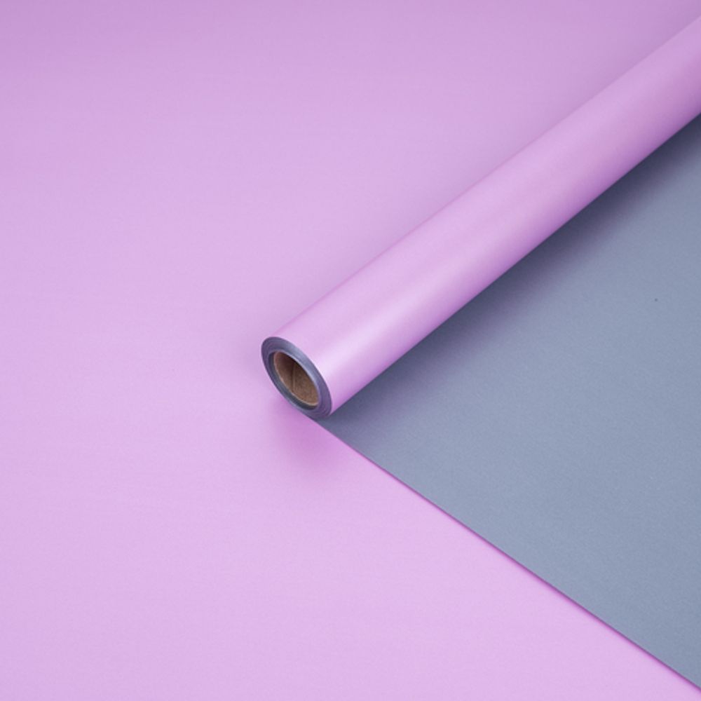 Пленка перламутровая 2-х сторонняя 58см*10м СИРЕНЕВЫЙ/ПЛАТИНА