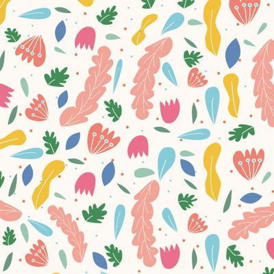 Фон с абстрактными листьями и цветами