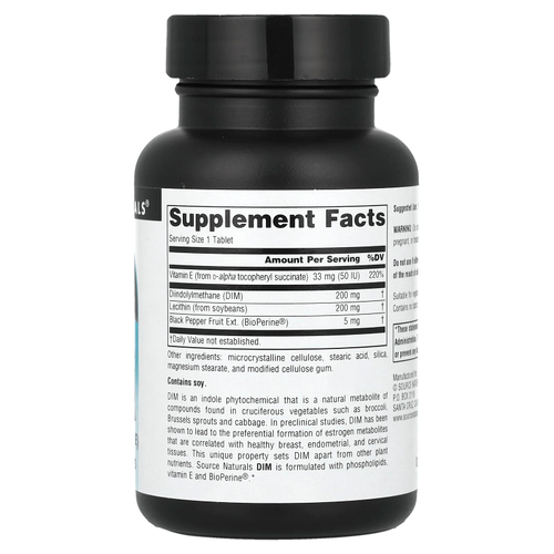 Source Naturals, DIM, 200 мг, 30 таблеток