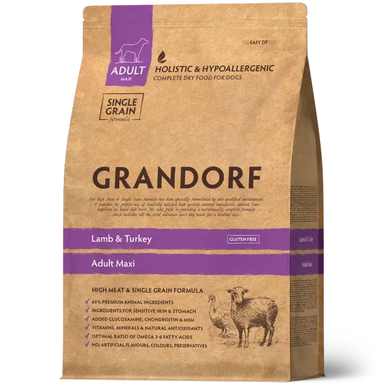 Grandorf Ягнёнок с индейкой для крупных пород собак 10кг
