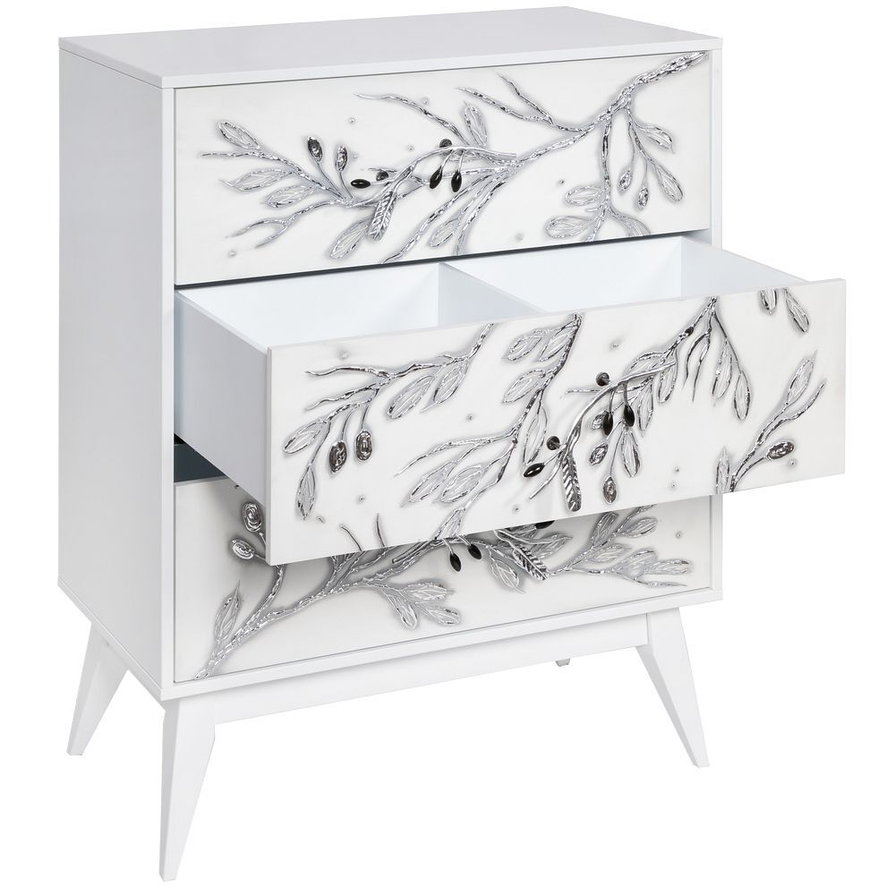 Ручка мебельная скоба Oliva Branch (Олива Бранч) правая Античное серебро