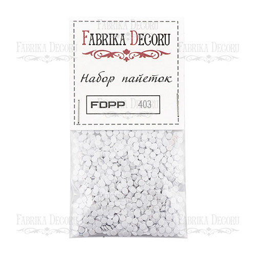 Набор пайеток №403, 4мм, белый цвет, Fabrika Decoru