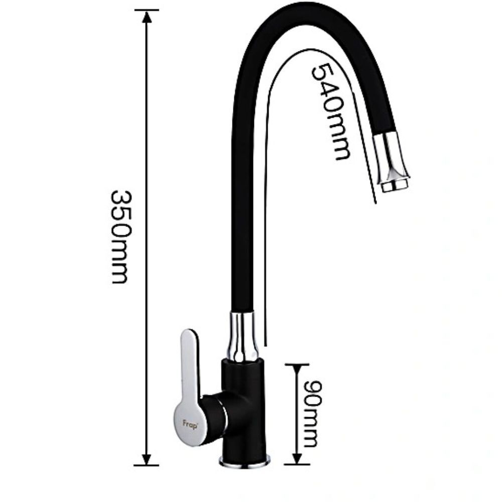 Смеситель для кухни, Frap, гибк излив, с картриджем, чер, F4042