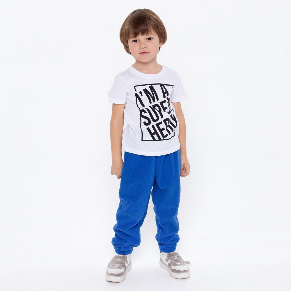 Брюки д/мальчика флис А.БФ-0417/1ф, р.128, синий, 9228948 (Детрик)