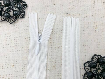 Молния потайная SBS, L 50 см, белый