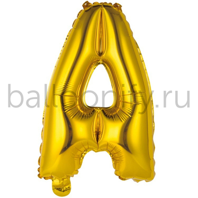 Фольгированная фигура, Буква А 35 см Gold