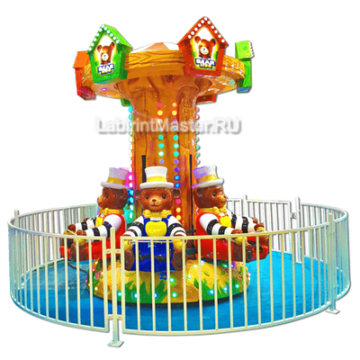 Электрическая Аттракцион карусель «Мишки», 4×4×2,9 м
